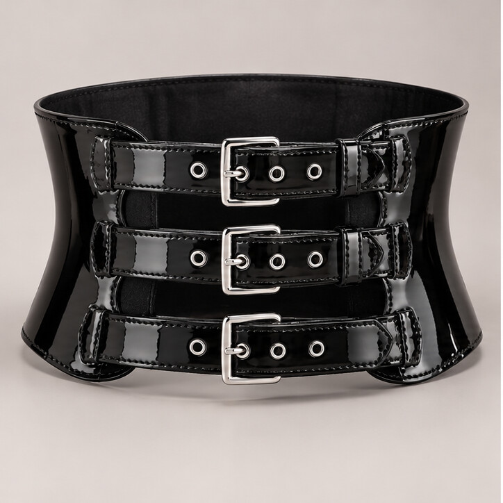 Black Raven Triple-Strap Belt front view