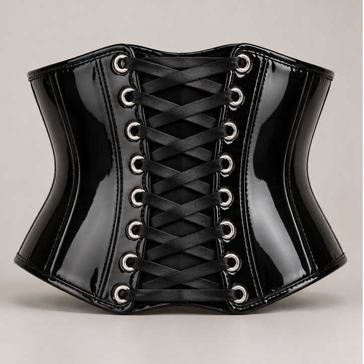 Black Thorn Cross-Lace Cincher front view
