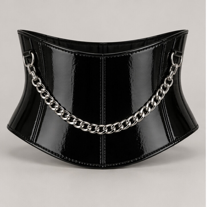 Black Relic Chain-Detail Cincher front view