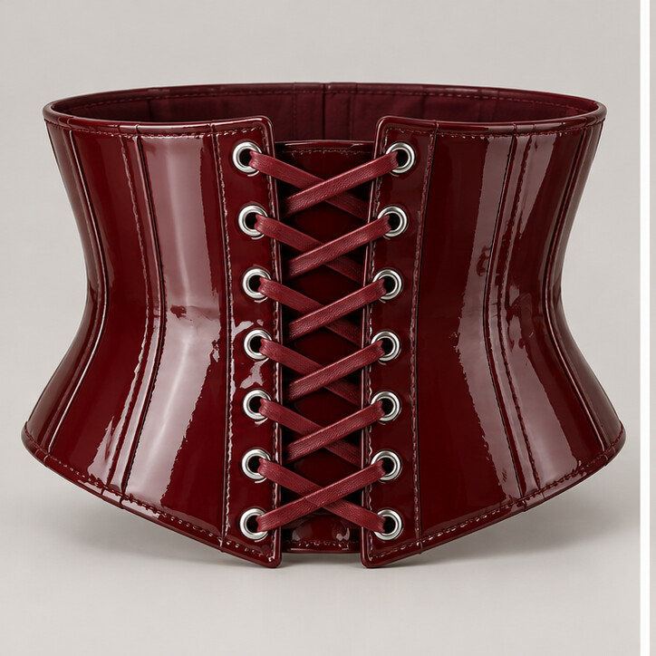 Burgundy Crimson Vow Cincher front view